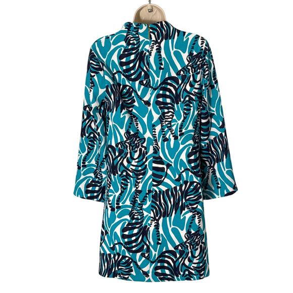 NWT Lilly Pulitzer Devina Shift Dress Bright Navy I'm Game Zebra Print Size 8 - Picture 4 of 13